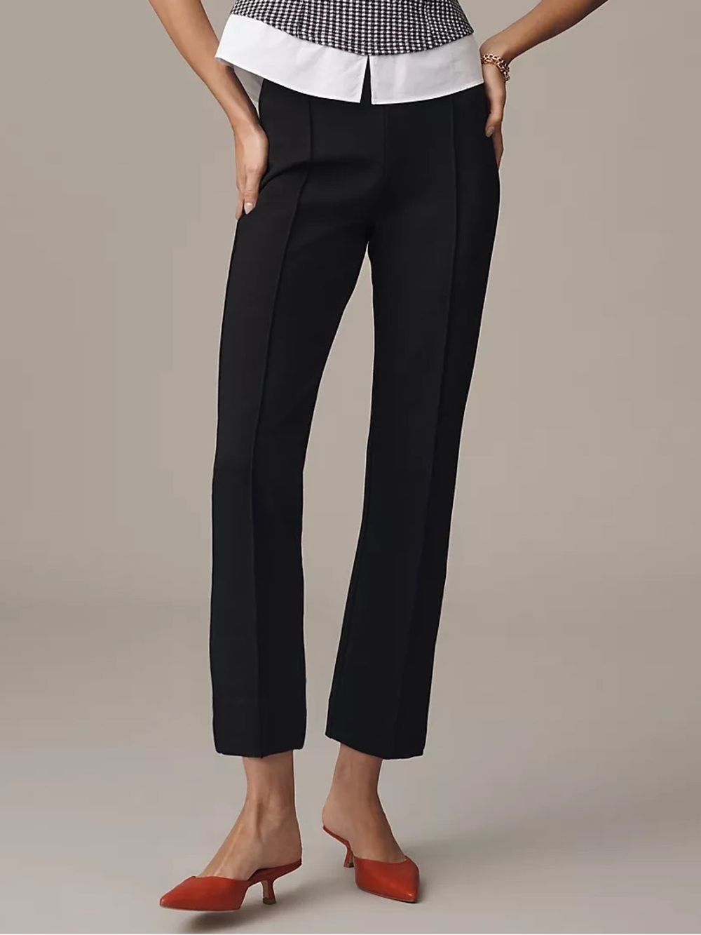 Anthropologie || Maeve Poppy Kick-Flare Pull On Pants Ankle Black Medium